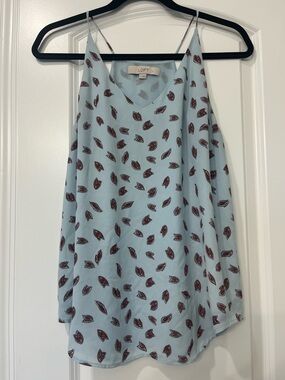 LOFT Light Blue Paisley-Print Spaghetti Strap Camisole Lightweight size small